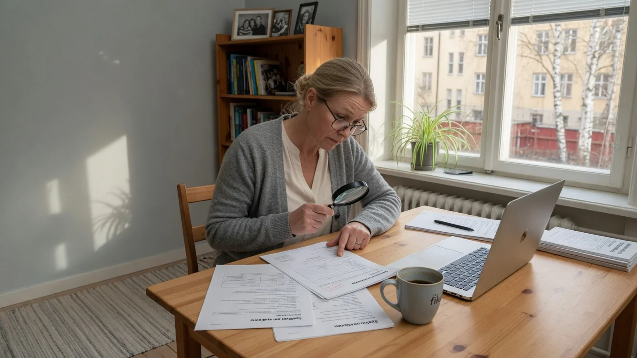 Svensk person granskar licensdokument för utländska casinon vid skrivbord