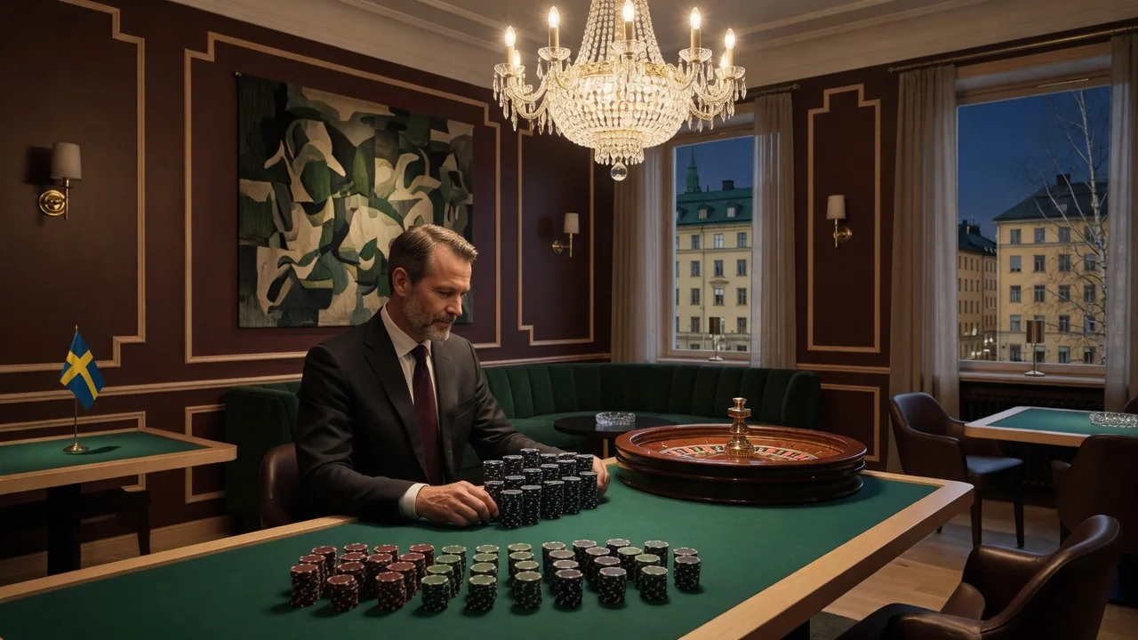 Elegant VIP-casino i Stockholm med högspelare och roulettebord